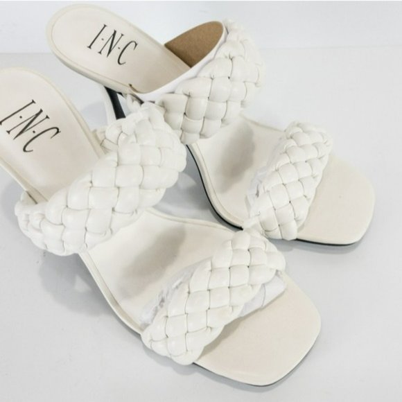 INC International Concepts Lyra Braided Sandals White -8.5 - Picture 8 of 9
